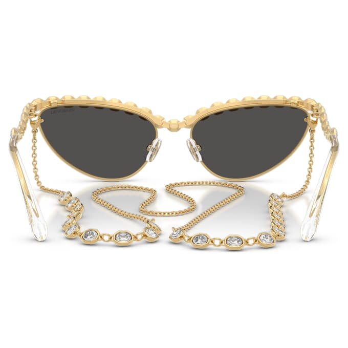 Sonnenbrille in Cat-Eye-Form, mit Kette, grau Sonnenbrille in Cat-Eye-Form, mit Kette, grau