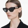 Sonnenbrille in Cat-Eye-Form, schwarz Sonnenbrille in Cat-Eye-Form, schwarz