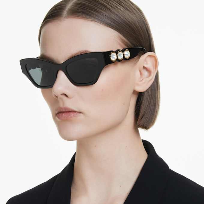 Sonnenbrille in Cat-Eye-Form, schwarz Sonnenbrille in Cat-Eye-Form, schwarz