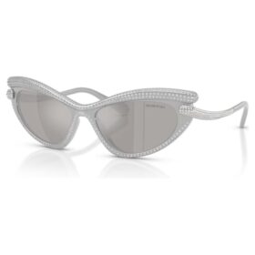 Sonnenbrille in Cat-Eye-Form, silberfarben