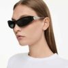 Sonnenbrille in Cat-Eye-Form, SK6046, Schwarz Sonnenbrille in Cat-Eye-Form, SK6046, Schwarz