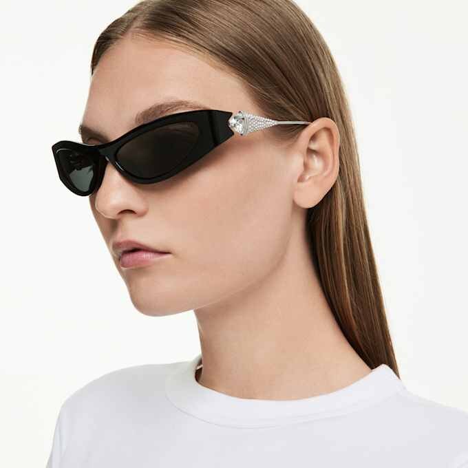 Sonnenbrille in Cat-Eye-Form, SK6046, Schwarz Sonnenbrille in Cat-Eye-Form, SK6046, Schwarz