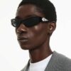 Sonnenbrille in Cat-Eye-Form, SK6046, Schwarz Sonnenbrille in Cat-Eye-Form, SK6046, Schwarz