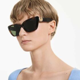 Sonnenbrille in Cat-Eye-Form, Sk6047, hellbraun