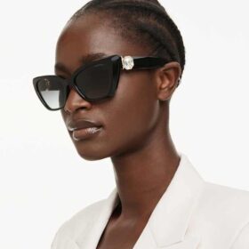 Sonnenbrille in Cat-Eye-Form, Sk6047, Schwarz