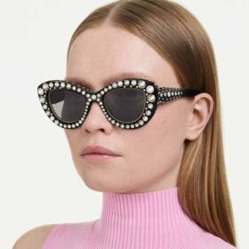 Sonnenbrille in Cat-Eye-Form, Sk6060, silberfarben