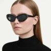 Sonnenbrille in Cat-Eye-Form, Sk6061U, Schwarz Sonnenbrille in Cat-Eye-Form, Sk6061U, Schwarz