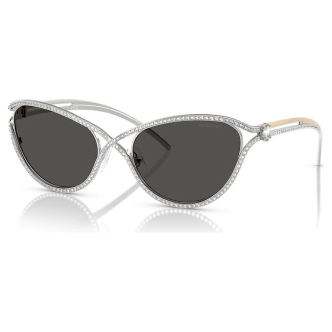 Sonnenbrille in Cat-Eye-Form, Sk7025, silberfarben Sonnenbrille in Cat-Eye-Form, Sk7025, silberfarben