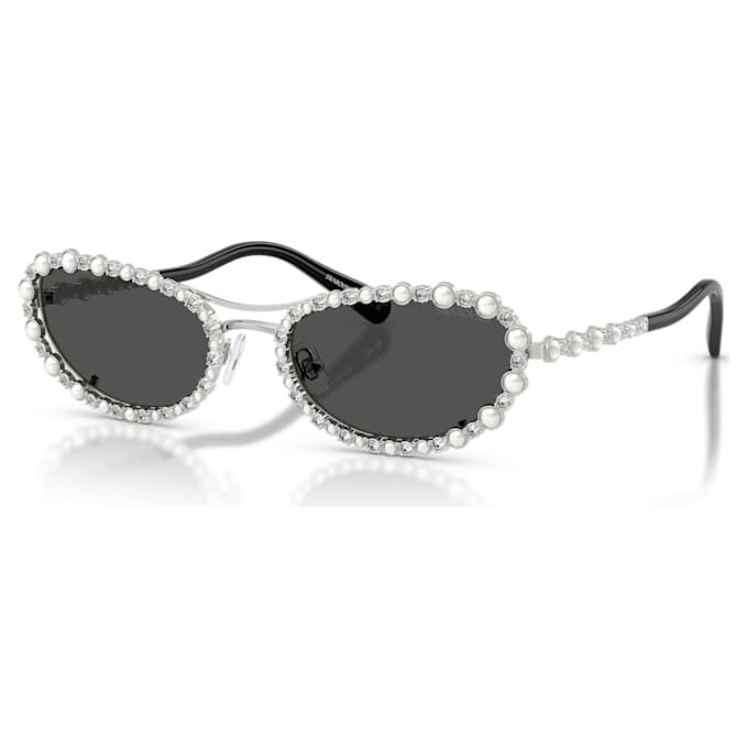 Sonnenbrille in ovaler Form, 2-in-1-Aufsteckbrille, Sk7044, silberfarben Sonnenbrille in ovaler Form, 2-in-1-Aufsteckbrille, Sk7044, silberfarben