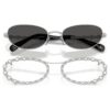 Sonnenbrille in ovaler Form, 2-in-1-Aufsteckbrille, Sk7044, silberfarben Sonnenbrille in ovaler Form, 2-in-1-Aufsteckbrille, Sk7044, silberfarben