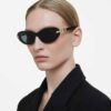 Sonnenbrille, ovale Form, schwarz Sonnenbrille, ovale Form, schwarz