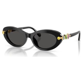 Sonnenbrille, ovale Form, schwarz