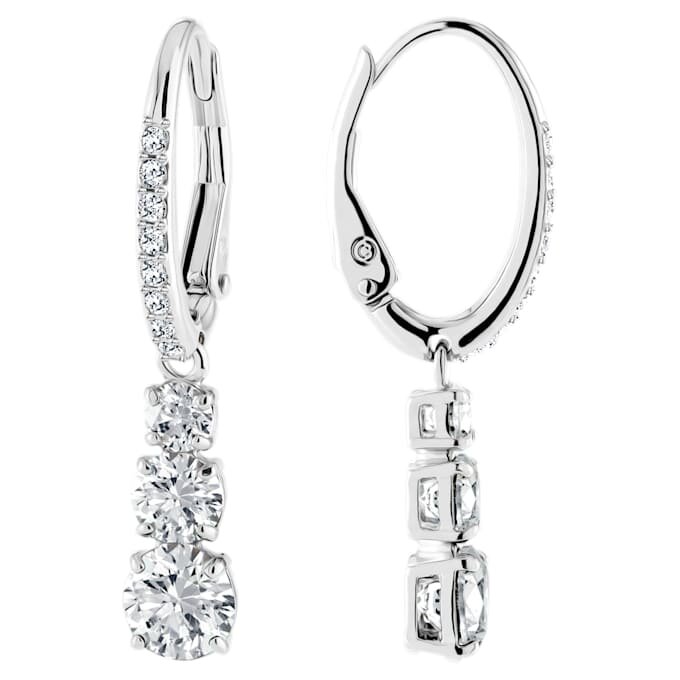 Stilla Attract Ohrringe mit rundem Schliff, weiss, rhodiniert Stilla Attract Ohrringe mit rundem Schliff, weiss, rhodiniert