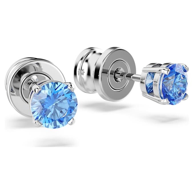 Stilla Attract Ohrringe, runder Schliff, blau, rhodiniert Stilla Attract Ohrringe, runder Schliff, blau, rhodiniert
