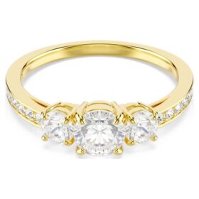 Stilla Attract Ring, runder Schliff, weiss, vergoldet Stilla Attract Ring, runder Schliff, weiss, vergoldet
