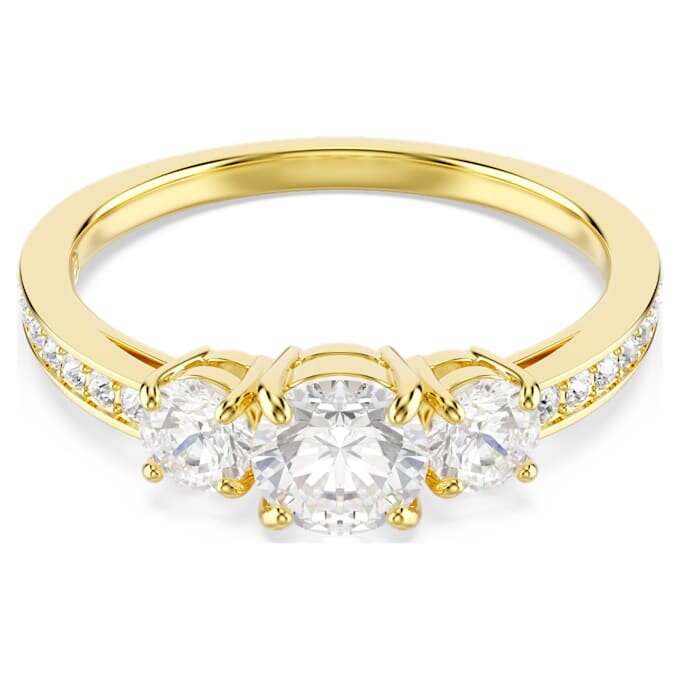 Stilla Attract Ring, runder Schliff, weiss, vergoldet Stilla Attract Ring, runder Schliff, weiss, vergoldet