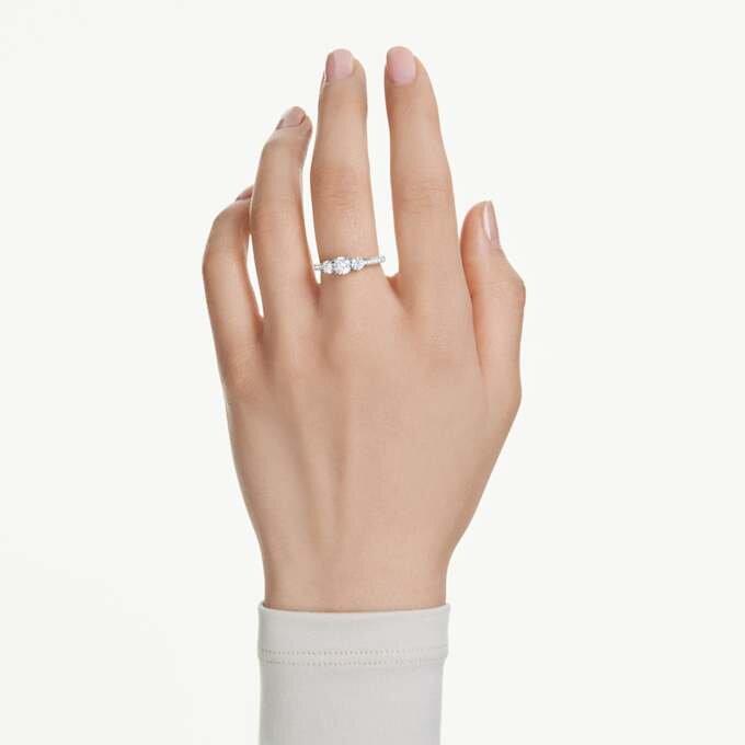 Stilla Attract Ring, Rundschliff, weiss, silberfarben Stilla Attract Ring, Rundschliff, weiss, silberfarben