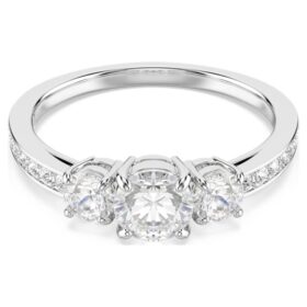 Stilla Attract Ring, Rundschliff, weiss, silberfarben
