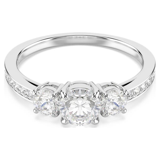 Stilla Attract Ring, Rundschliff, weiss, silberfarben Stilla Attract Ring, Rundschliff, weiss, silberfarben