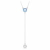 Stilla Attract Y-Halskette mit rundem Schliff, blau, rhodiniert Stilla Attract Y-Halskette mit rundem Schliff, blau, rhodiniert