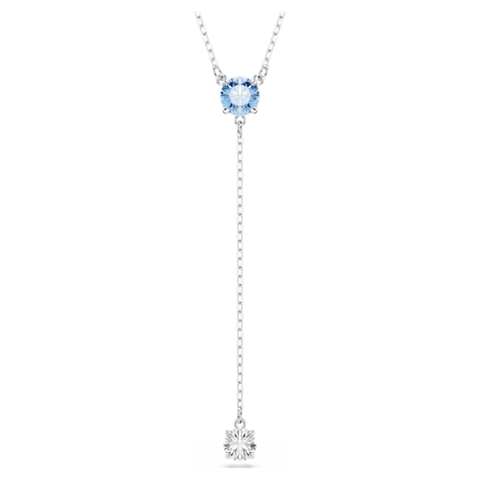 Stilla Attract Y-Halskette mit rundem Schliff, blau, rhodiniert Stilla Attract Y-Halskette mit rundem Schliff, blau, rhodiniert