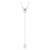 Stilla Attract Y-Halskette mit rundem Schliff, blau, rhodiniert Stilla Attract Y-Halskette mit rundem Schliff, blau, rhodiniert
