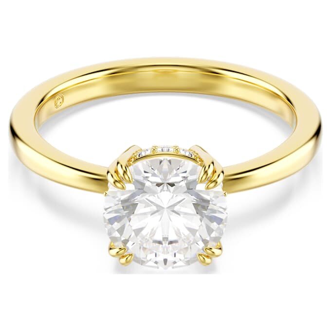 Stilla Cocktailring mit rundem Schliff, weiss, goldfarben plattiert Stilla Cocktailring mit rundem Schliff, weiss, goldfarben plattiert