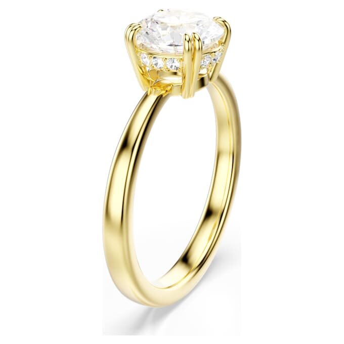 Stilla Cocktailring mit rundem Schliff, weiss, goldfarben plattiert Stilla Cocktailring mit rundem Schliff, weiss, goldfarben plattiert
