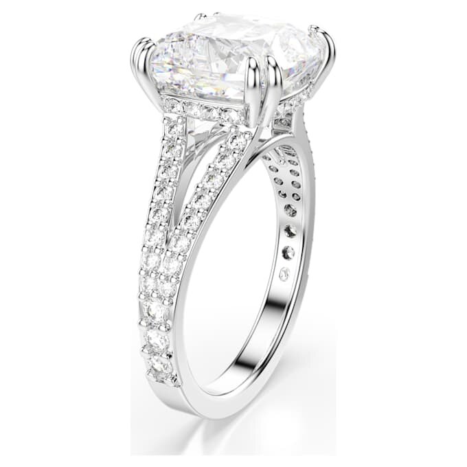 Stilla Cocktailring, quadratischer Schliff, Pavé, weiss, rhodiniert Stilla Cocktailring, quadratischer Schliff, Pavé, weiss, rhodiniert