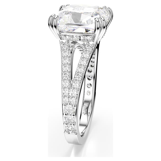 Stilla Cocktailring, quadratischer Schliff, Pavé, weiss, rhodiniert Stilla Cocktailring, quadratischer Schliff, Pavé, weiss, rhodiniert