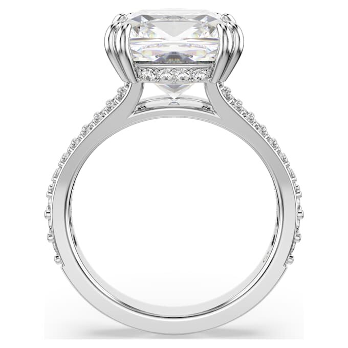 Stilla Cocktailring, quadratischer Schliff, Pavé, weiss, rhodiniert Stilla Cocktailring, quadratischer Schliff, Pavé, weiss, rhodiniert