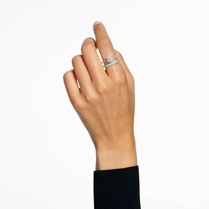 Stilla-Ring-Set (2), Rundschliff, weiss, rhodiniert Stilla-Ring-Set (2), Rundschliff, weiss, rhodiniert