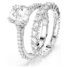 Stilla-Ring-Set (2), Rundschliff, weiss, rhodiniert Stilla-Ring-Set (2), Rundschliff, weiss, rhodiniert