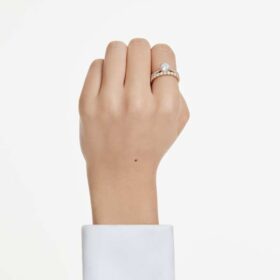 Stilla-Ring-Set (2), Rundschliff, weiss, vergoldet Stilla-Ring-Set (2), Rundschliff, weiss, vergoldet