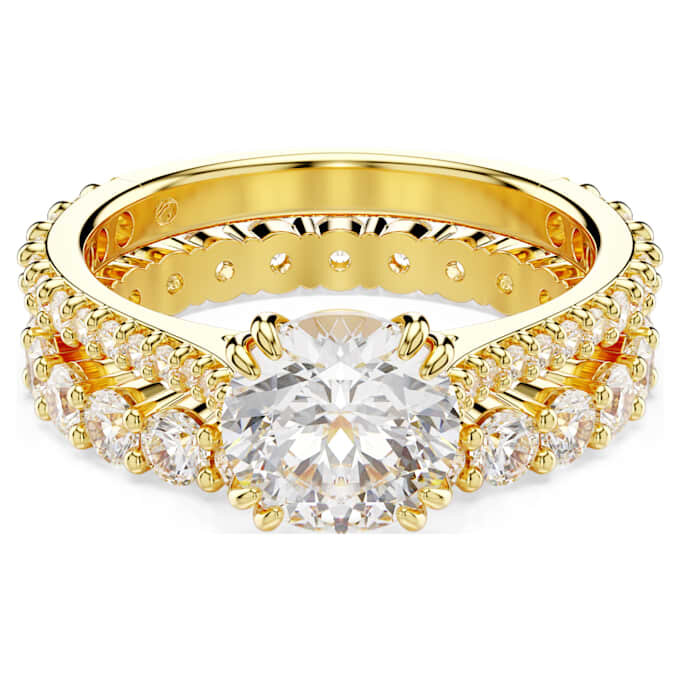 Stilla-Ring-Set (2), Rundschliff, weiss, vergoldet Stilla-Ring-Set (2), Rundschliff, weiss, vergoldet