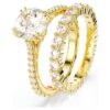 Stilla-Ring-Set (2), Rundschliff, weiss, vergoldet Stilla-Ring-Set (2), Rundschliff, weiss, vergoldet