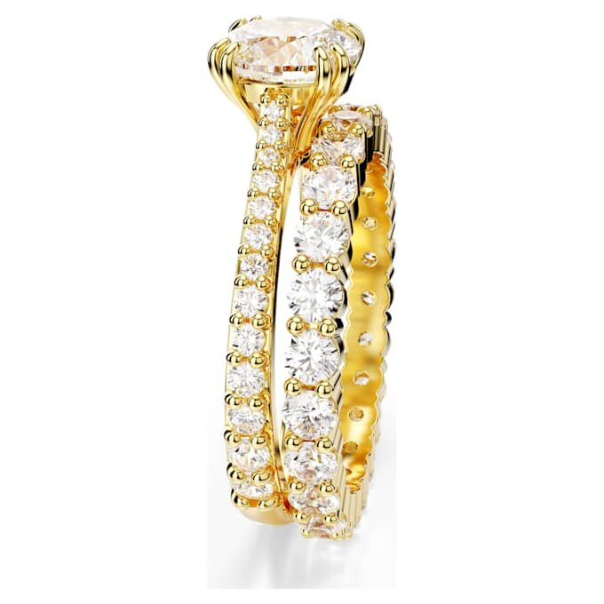 Stilla-Ring-Set (2), Rundschliff, weiss, vergoldet Stilla-Ring-Set (2), Rundschliff, weiss, vergoldet