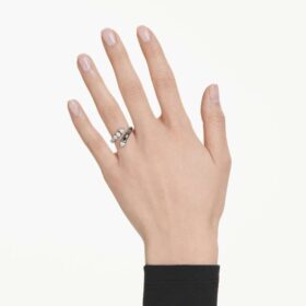 Sublima Offener Ring mit gemischten Schliffen, weiss, rutheniumbeschichtet Sublima Offener Ring mit gemischten Schliffen, weiss, rutheniumbeschichtet