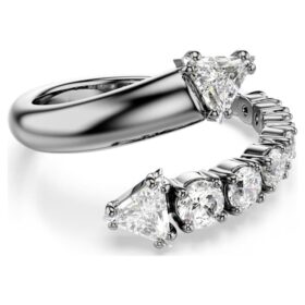 Sublima Offener Ring mit gemischten Schliffen, weiss, rutheniumbeschichtet Sublima Offener Ring mit gemischten Schliffen, weiss, rutheniumbeschichtet