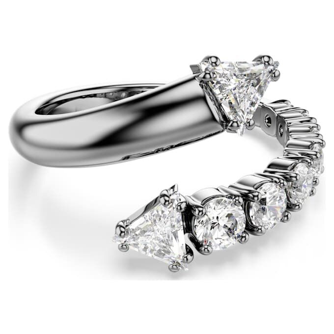 Sublima Offener Ring mit gemischten Schliffen, weiss, rutheniumbeschichtet Sublima Offener Ring mit gemischten Schliffen, weiss, rutheniumbeschichtet