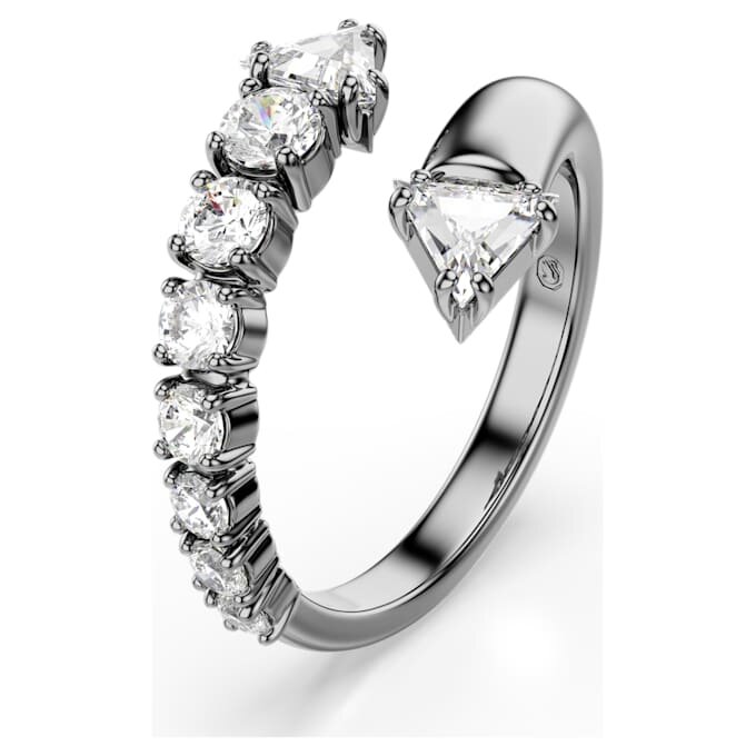 Sublima Offener Ring mit gemischten Schliffen, weiss, rutheniumbeschichtet Sublima Offener Ring mit gemischten Schliffen, weiss, rutheniumbeschichtet