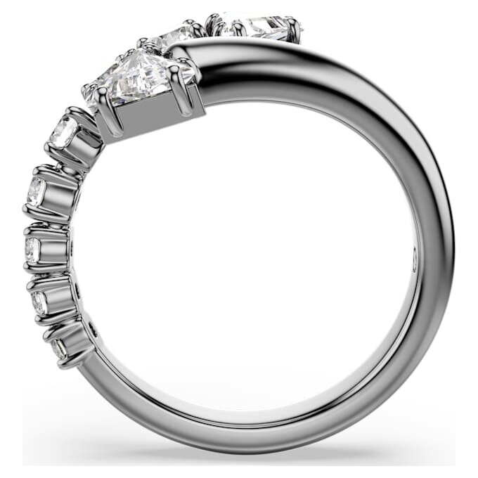 Sublima Offener Ring mit gemischten Schliffen, weiss, rutheniumbeschichtet Sublima Offener Ring mit gemischten Schliffen, weiss, rutheniumbeschichtet