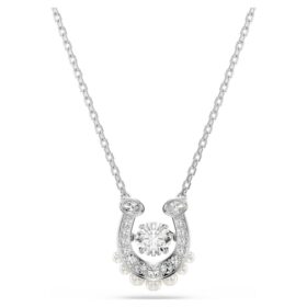 Symbolica-Anhänger Kristallperle, Rundschliff, Pavé, Hufeisen, weiss, rhodiniert Symbolica-Anhänger Kristallperle, Rundschliff, Pavé, Hufeisen, weiss, rhodiniert