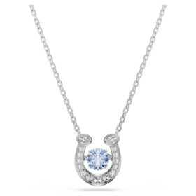 Symbolica-Anhänger, Rundschliff, Pavé, Hufeisen, blau, rhodiniert Symbolica-Anhänger, Rundschliff, Pavé, Hufeisen, blau, rhodiniert