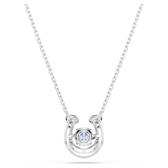 Symbolica-Anhänger, Rundschliff, Pavé, Hufeisen, blau, rhodiniert Symbolica-Anhänger, Rundschliff, Pavé, Hufeisen, blau, rhodiniert