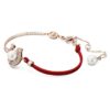Symbolica-Armband mit Kristallperle, Pavé, Hufeisen, weiss, roségoldfarben plattiert