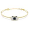 Symbolica-Armreif «Evil Eye», blau, vergoldet
