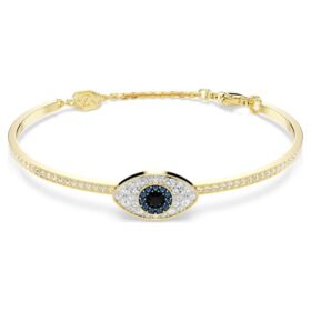 Symbolica-Armreif «Evil Eye», blau, vergoldet
