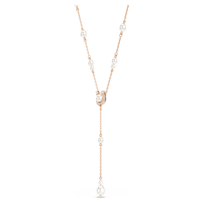 Symbolica Y-Halskette mit Kristallperle, Pavé, Hufeisen, weiss, roségoldfarben plattiert Symbolica Y-Halskette mit Kristallperle, Pavé, Hufeisen, weiss, roségoldfarben plattiert