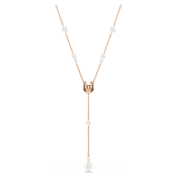 Symbolica Y-Halskette mit Kristallperle, Pavé, Hufeisen, weiss, roségoldfarben plattiert Symbolica Y-Halskette mit Kristallperle, Pavé, Hufeisen, weiss, roségoldfarben plattiert